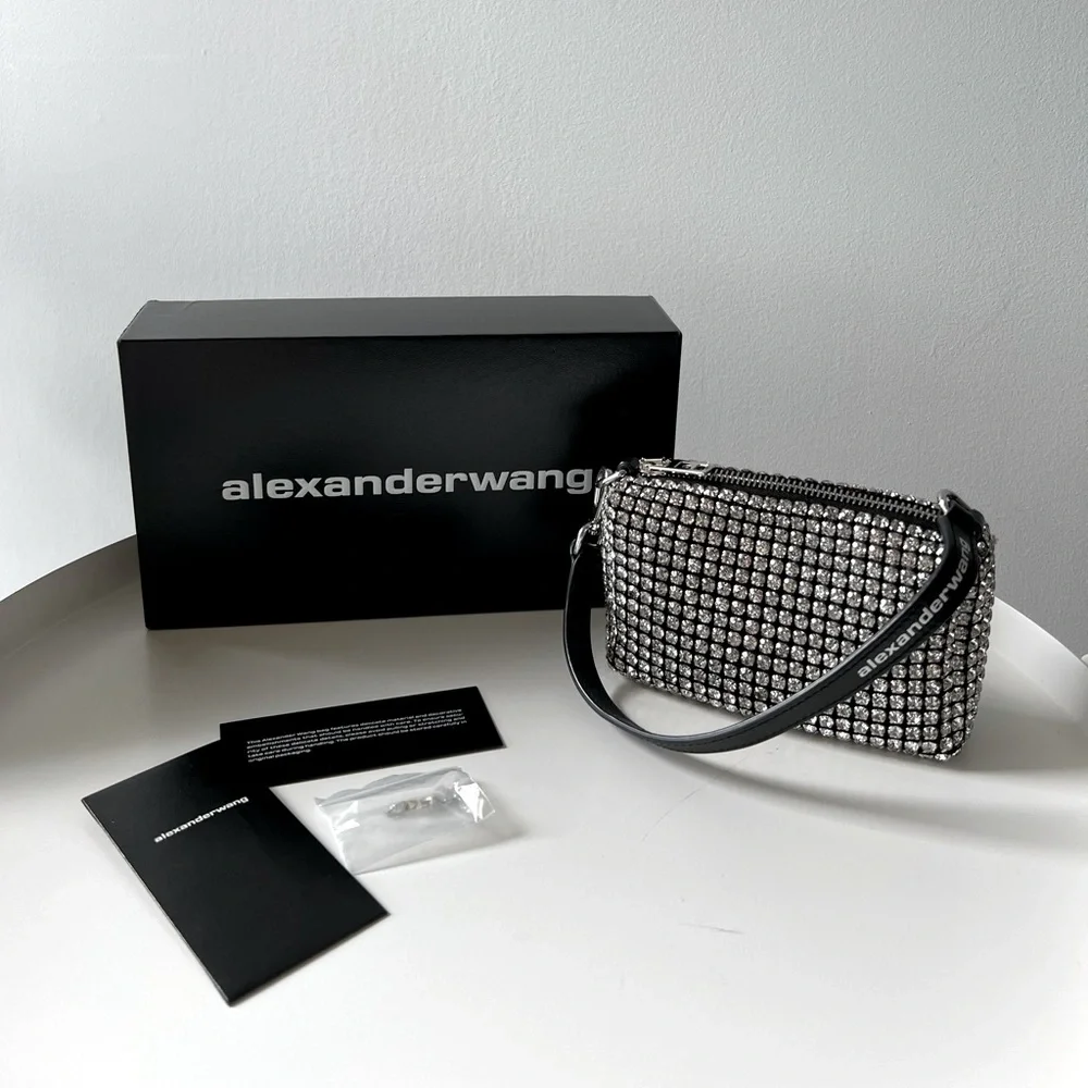AUTHENTIC Alexander Wang Mini Rhinestone Pouch - Picture 1 of 5